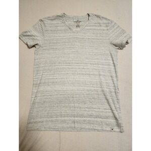 Mens American Eagle White Gray Blended V-Neck T-Shirt Size Medium